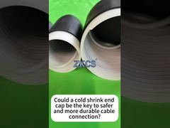 Cold shrink end cap for cable insulation and weatherproof insulation protection