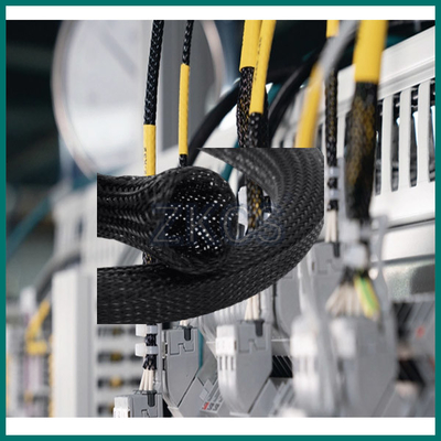 3-70mm PET Expandable Braided Cable محافظ محافظ برای پوشش سیم